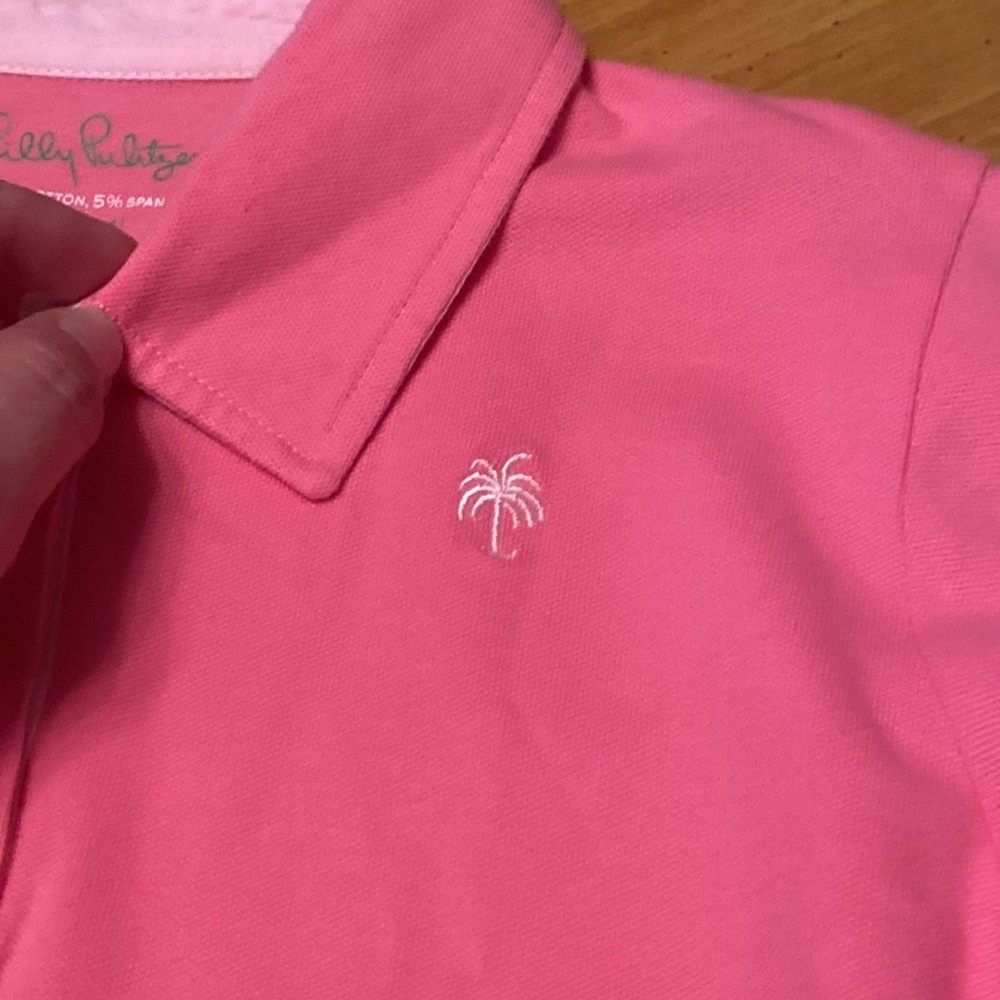 Lilly Pulitzer Kids Youth Girls Pink Long Sleeve Polo Shirt Size XL - Picture 2 of 5